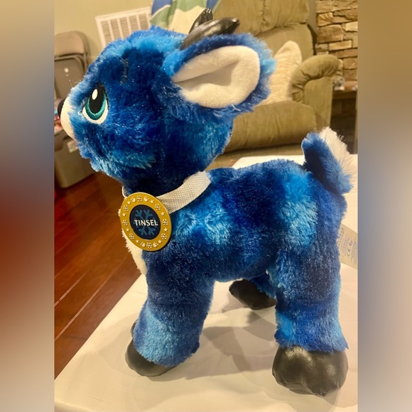 Build a bear Tinsel reindeer blue plush Christmas - Picture 6 of 11